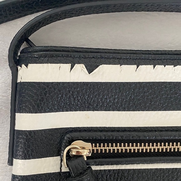 Kate Spade Striped Black and Cream Crossbody Bag - Picture 4 of 12